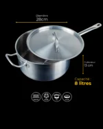 Casserole Professionnelle en Inox avec Couvercle – HOMICHEF – Image 4