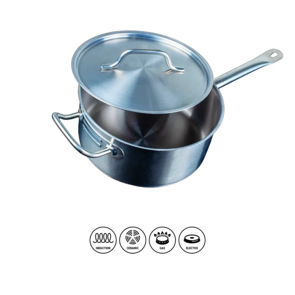 Casserole Professionnelle en Inox avec Couvercle – HOMICHEF