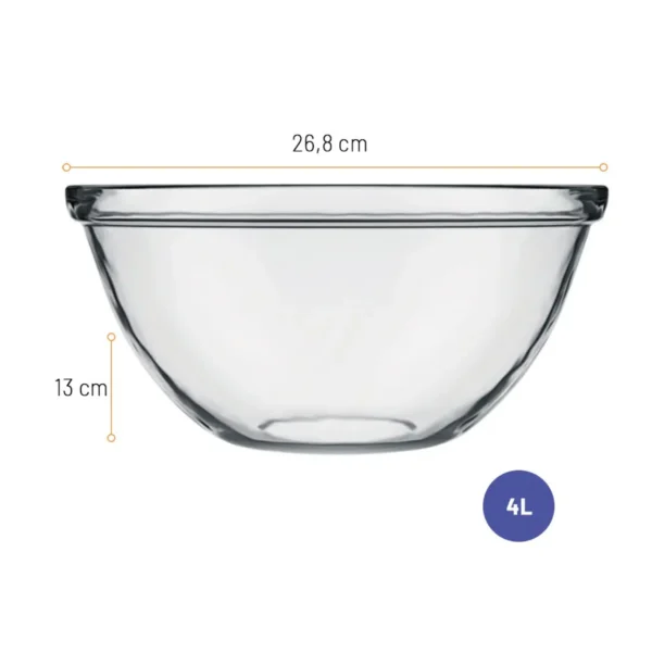Grand Bol de Préparation en Verre Nadir Semper – 4 Litres