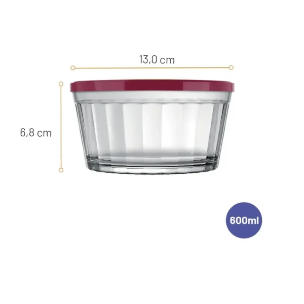 Ramequin en Verre Linha Americano avec Couvercle – 600 ml