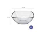 Saladier Carré en Verre Trempé – 2,7 Litres