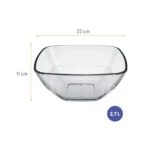 Saladier Carré en Verre Trempé – 2,7 Litres