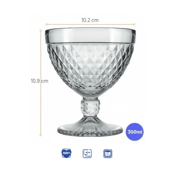 Coupe à Glace / Coupe à Dessert en Verre Nadir "Marine" – 300 ml