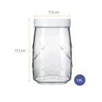 Bocal en Verre Stylisé Nadir – 1,2 Litre (Motif Géométrique)