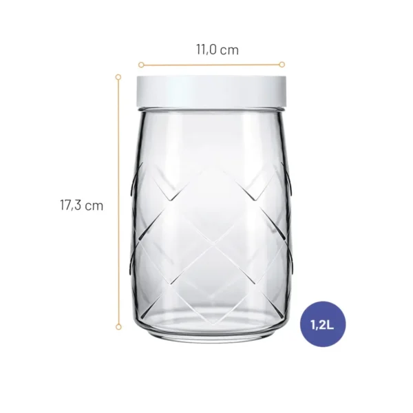 Bocal en Verre Stylisé Nadir – 1,2 Litre (Motif Géométrique)