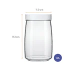 Bocal en Verre Lisse Nadir – 1,2 Litre (Design Épuré)