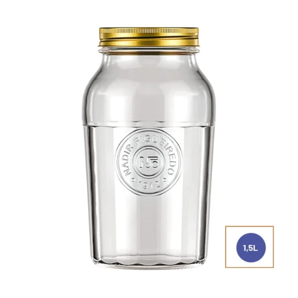 Bocal en Verre Vintage Nadir Figueiredo "1912" – 1,5 Litre (Grand Format)