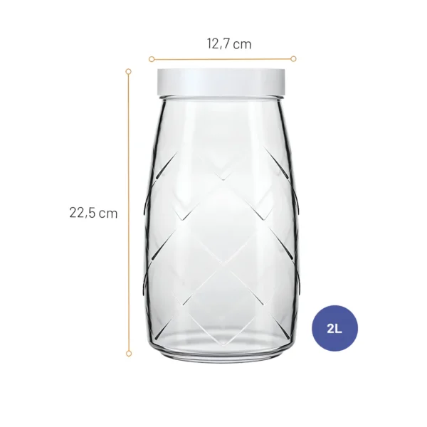 Bocal en Verre Stylisé Nadir – 2 Litres (Format XL Géométrique)