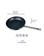 Poêle avec revêtement antiadhésif en inox alimentaire 30 x 5cm