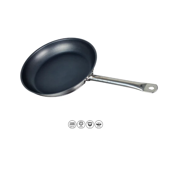 Poêle avec revêtement antiadhésif en inox alimentaire 26 x 5cm