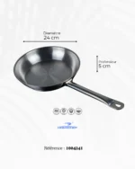 Poêle en inox alimentaire 24 x 5cm – Image 2