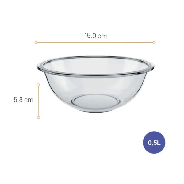 Saladier / Bol de Préparation en Verre Nadir – 0,5 Litre