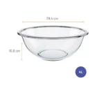 Grand Saladier / Bol de Préparation en Verre Nadir – 4 Litres (Format XXL)