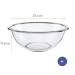 Grand Saladier / Bol de Préparation en Verre Nadir – 4 Litres (Format XXL)