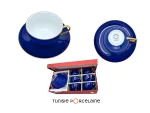 Coffret Service à Lait Bleu Cobalt (6 Tasses & Soucoupes)