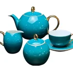 Service à Lait / Thé 29 Pièces (Bleu Turquoise & Or)