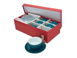 Coffret service à lait/thé en porcelaine – 6 tasses et 6 soucoupes
