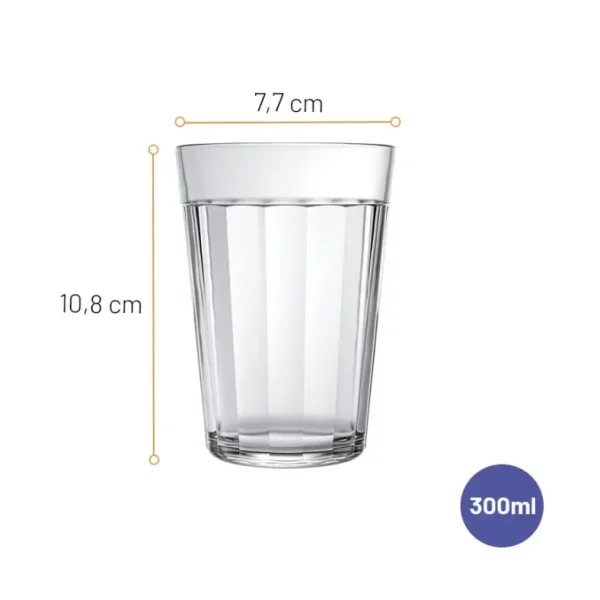 Verre à Eau et Jus en Verre Trempé 300 ml - Gamme Rocks par Nadir