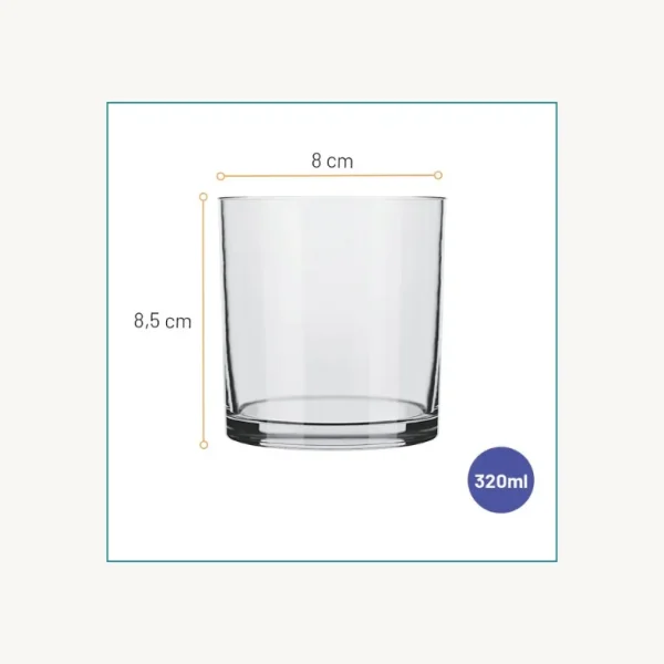 Verre Bas à Eau et Jus 320 ml - Gamme Cylinder par Nadir