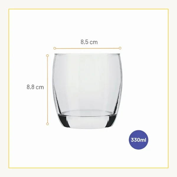 Verre Bas à Eau et Jus 330 ml - Gamme Oca par Nadir