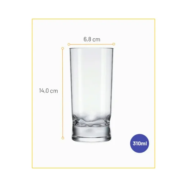 Verre Haut à Eau et Jus 310 ml - Gamme Amassadinho par Nadir