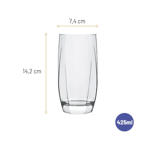 Verre Haut à Eau et Jus 425 ml - Gamme Capri par Nadir