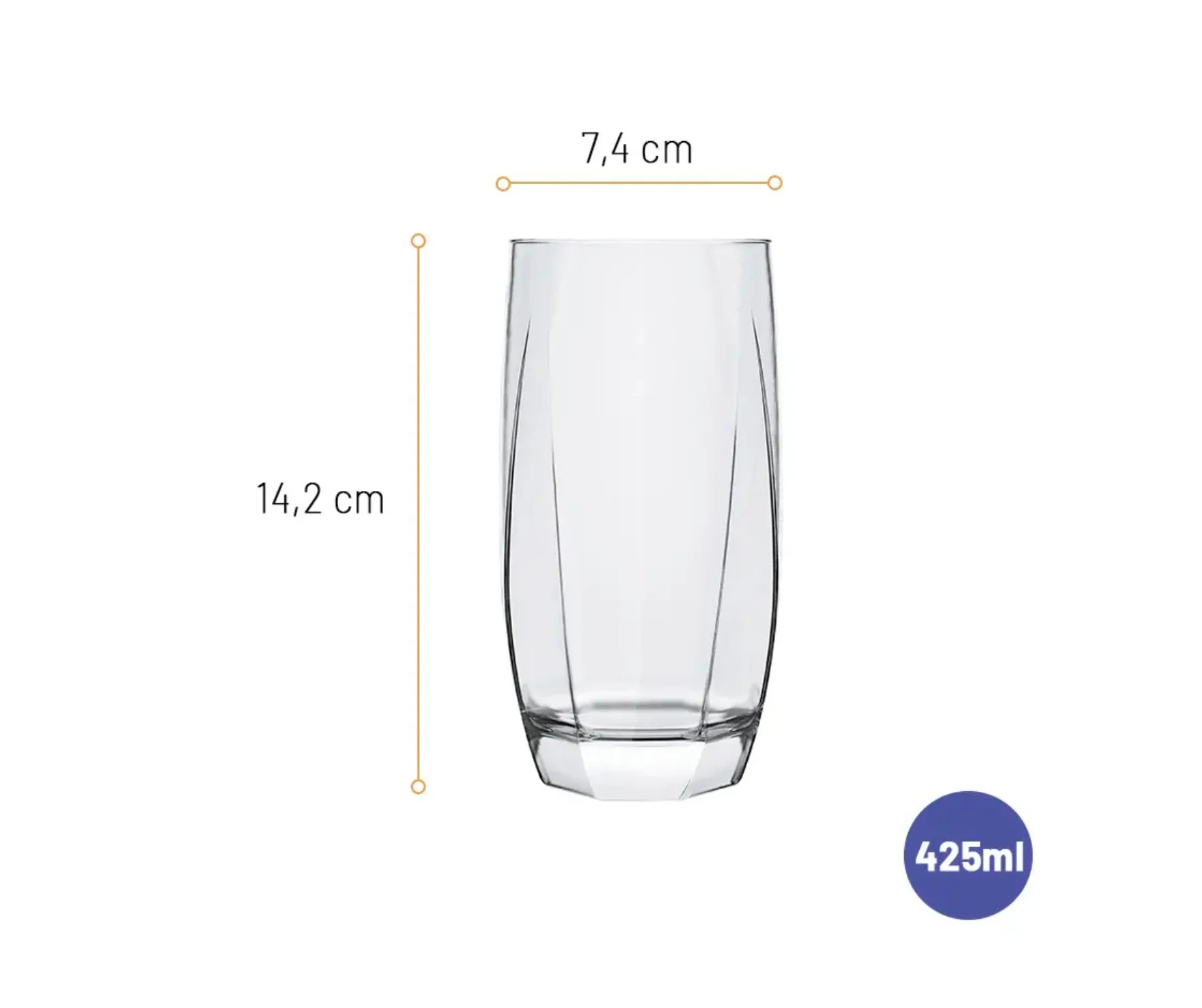 Verre Haut à Eau et Jus 425 ml - Gamme Capri par Nadir