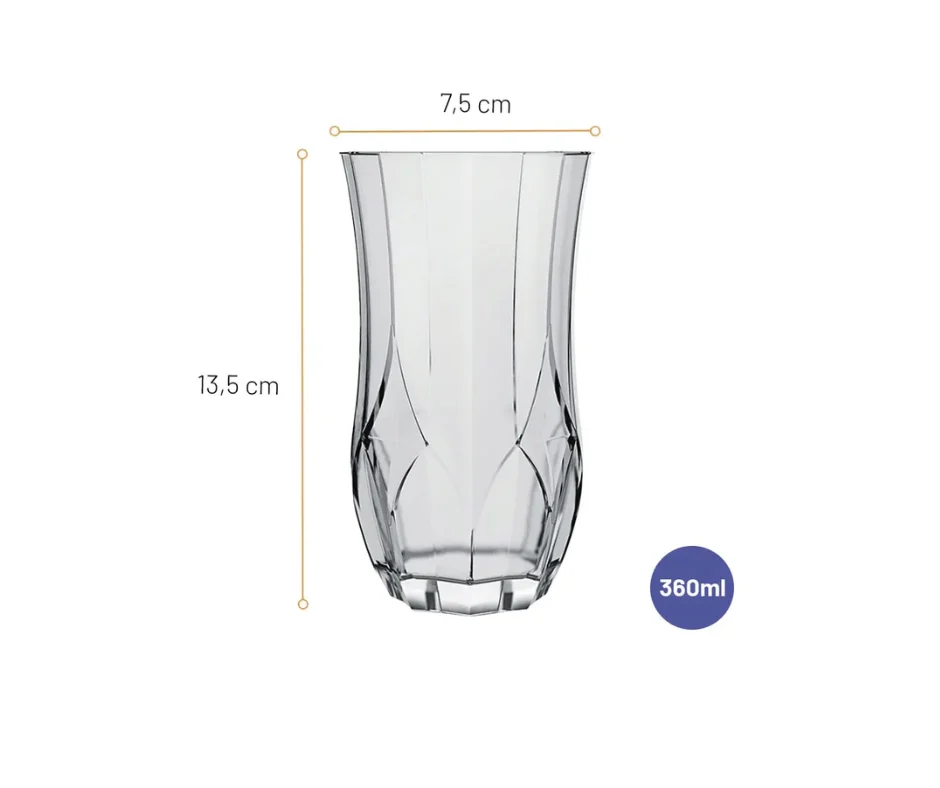 Verre Haut à Jus et Boissons 360 ml - Gamme Opera par Nadir