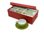 Coffret de Service 6 Tasses et Soucoupes en Porcelaine