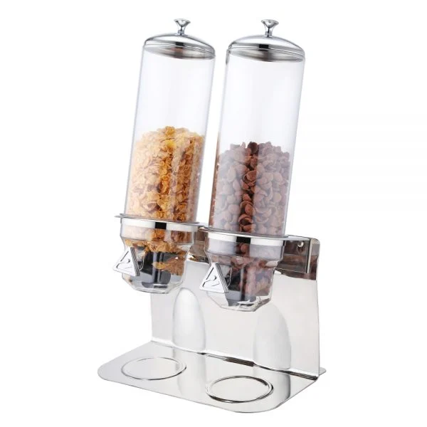 Distributeur double de céréales SUNNEX 2 × 4 L avec base en inox