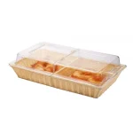Panier de Buffet 2 Compartiments en Poly-Rotin Profondeur 90 mm avec Couvercle Rabattable - Sunnex X04054